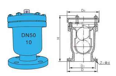 單口排氣閥結(jié)構(gòu)圖
